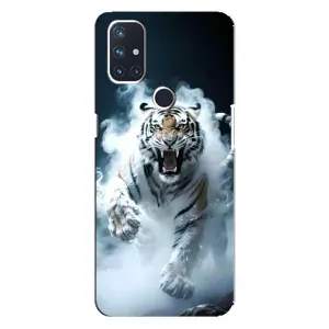 Чехол с картинкой «Хищники» для OnePlus Nord N100 (Белый тигр в дыму)