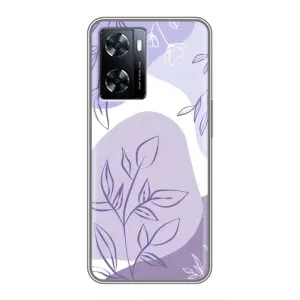 Силиконовый чехол с принтом в цветах на OnePlus Nord N20 SE (Фиолетовые листья абстракция)