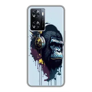 Чехол с Обезьянами OnePlus Nord N20 SE - (AlphaPrint) (Горилла в наушниках)