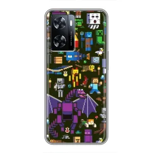 Чехол Майнкрафт на OnePlus Nord N20 SE (AlphaPrint) Minecraft (Коллаж Майнкрафт)
