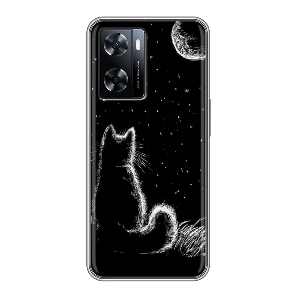 Чехол с принтом «Котик и луна» для OnePlus Nord N20 SE