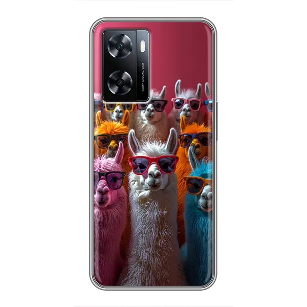 Чехол с принтом «Ламы в очках» для OnePlus Nord N20 SE Чехол с принтом «Ламы в очках» для OnePlus Nord N20 SE