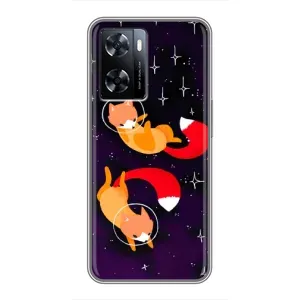Чехлы с картинкой Лисички для OnePlus Nord N20 SE (VPrint) (Лисички космонавты)