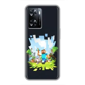 Чехол Майнкрафт на OnePlus Nord N20 SE (AlphaPrint) Minecraft (персонажи Minecraft)