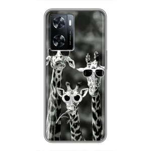 Силиконовый чехол с КАРТИНКАМИ лето для OnePlus Nord N20 SE (AlphaPrint) (Жирафы в очках)