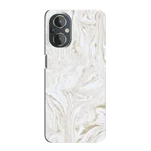 Мраморный чехол на OnePlus Nord N20 (VPrint) (Белый мрамор)