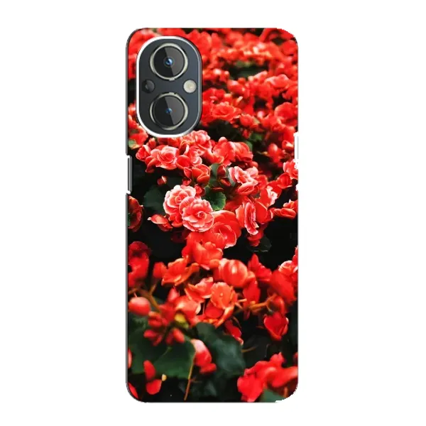 Чехол с принтом «Цветы красные» для OnePlus Nord N20