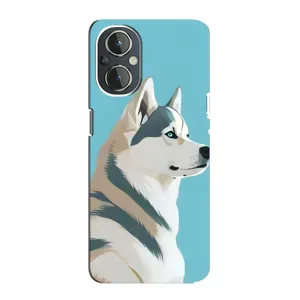Чехол с Хаски для OnePlus Nord N20 - (AlphaPrint) (Хаски арт)