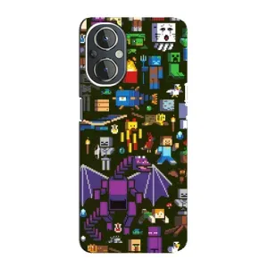 Чехол Майнкрафт на OnePlus Nord N20 (AlphaPrint) Minecraft (Коллаж Майнкрафт)