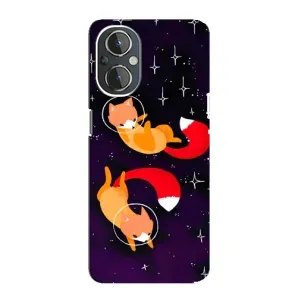 Чехлы с картинкой Лисички для OnePlus Nord N20 (VPrint) (Лисички космонавты)
