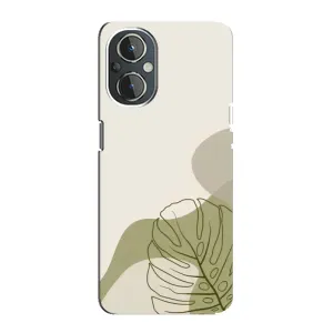 Силиконовый чехол с принтом в цветах на OnePlus Nord N20 (Зеленая монстера дизайн)