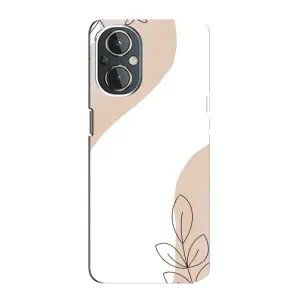 Силиконовый чехол с принтом в цветах на OnePlus Nord N20 (Нюдовая веточка абстракция)