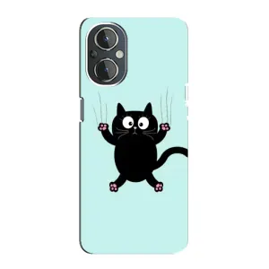 Чехол с принтом для OnePlus Nord N20 (AlphaPrint) Модные коты (Падающий кот)