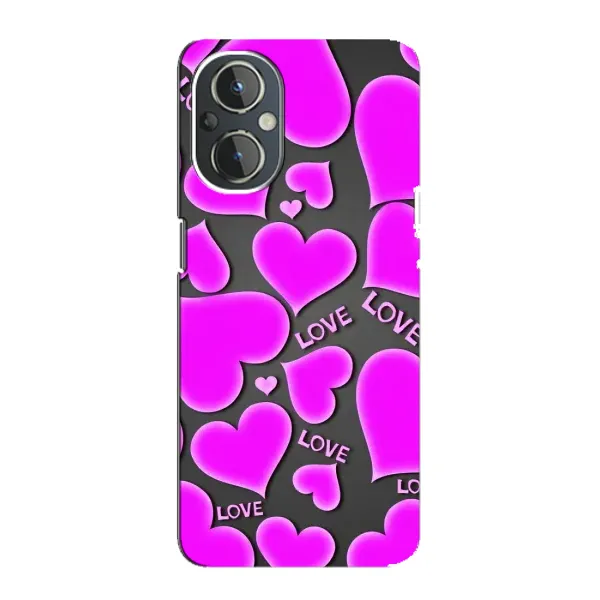 Чехол с принтом «Pink hearts» для OnePlus Nord N20