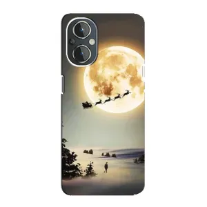 Новогодние, Праздничные Чехлы для OnePlus Nord N20 - 2024 год (Санта на луне)