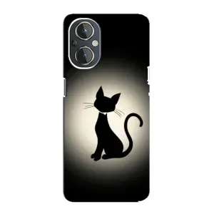 Чехол с принтом для OnePlus Nord N20 (AlphaPrint) Модные коты (Силуэт котика)