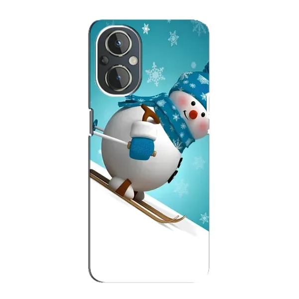 Чехол с принтом «Снеговик на лыжах» для OnePlus Nord N20