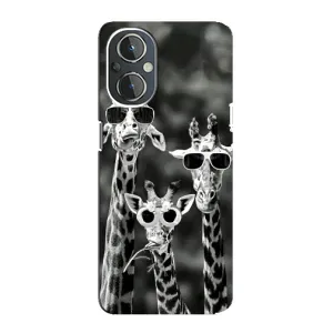 Силіконовий чохол з КАРТИНКАМИ літо для OnePlus Nord N20 (AlphaPrint) (Жирафи в окулярах)