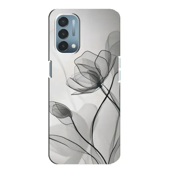 Чохол з принтом «Чорні квіти» для OnePlus Nord N200 5G (DE211)