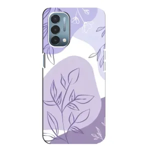 Силиконовый чехол с принтом в цветах на OnePlus Nord N200 5G (DE211) (Фиолетовые листья абстракция)