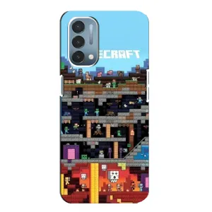 Чехол Майнкрафт на OnePlus Nord N200 5G (DE211) (AlphaPrint) Minecraft (фон Minecraft)