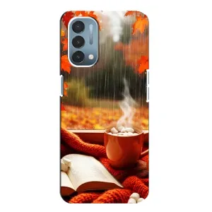 Чехол с уникальным дизайном «Осень с кофе» для OnePlus Nord N200 5G (DE211) (Кофе и дождь)