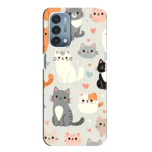 Чехол с рисунком кот на OnePlus Nord N200 5G (DE211) (Коллаж котов)