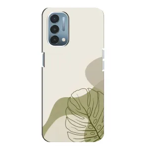 Силиконовый чехол с принтом в цветах на OnePlus Nord N200 5G (DE211) (Зеленая монстера дизайн)