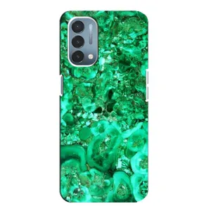 Мраморный чехол на OnePlus Nord N200 5G (DE211) (VPrint) (Салатный Мрамор)