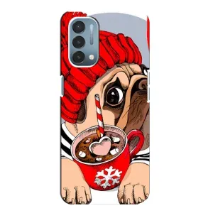 Чехлы с собаками для OnePlus Nord N200 5G (DE211) (VPrint) (Собачка в шапке)