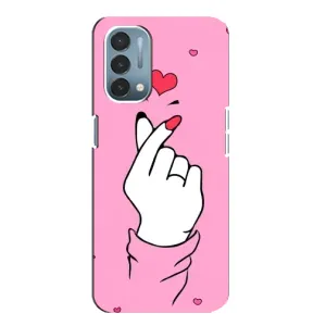 Чехол с принтом для OnePlus Nord N200 5G (DE211) (AlphaPrint - Знак сердечка) (Знак Love)