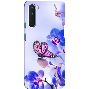 Чохли з квітами для OnePlus Nord (VPrint) (Метелик на квітах)