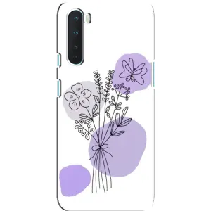 Силконовий чохол з принтом в квітах на OnePlus Nord (Букет фіолетова абстракція)