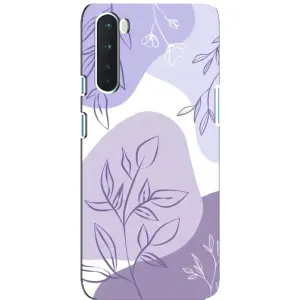 Силконовий чохол з принтом в квітах на OnePlus Nord (Фіолетове листя абстракція)