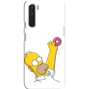 Чехол с Симпсонами для OnePlus Nord (VPrint) (Гомер с пончиком)