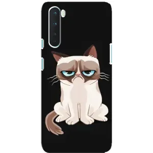 Чехол с принтом для OnePlus Nord (AlphaPrint) Модные коты (Грустный кот)