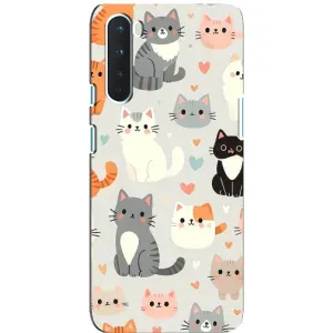Чехол с рисунком кот на OnePlus Nord (Коллаж котов)