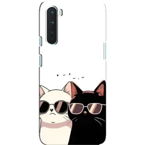 Чехол с рисунком кот на OnePlus Nord (Коты в очках)