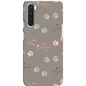 Чехол с рисунком кот на OnePlus Nord (Лапы и усы)