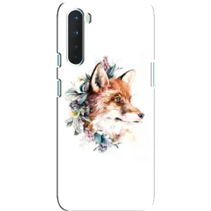 Чохли з картинкою Лисичка для OnePlus Nord (VPrint) (Лиса в квітах)
