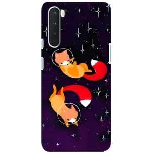 Чохли з картинкою Лисичка для OnePlus Nord (VPrint) (Лисички космонавти)
