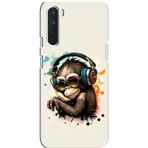 Чохол з Мавпами OnePlus Nord - (AlphaPrint) (Макака в навушниках)