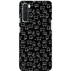 Чехол с принтом для OnePlus Nord (AlphaPrint) Модные коты (Меленькие котики)