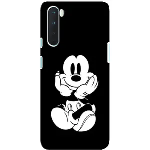 Эксклюзивный чехол для OnePlus Nord (AlphaPrint - Мультяшные) (Микки на черном)