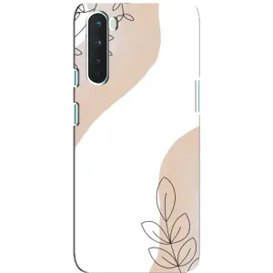 Силконовий чохол з принтом в квітах на OnePlus Nord (Нюдова гілочка абстракція)
