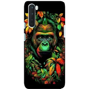 Чохол з Мавпами OnePlus Nord - (AlphaPrint) (Мавпа в квітах)