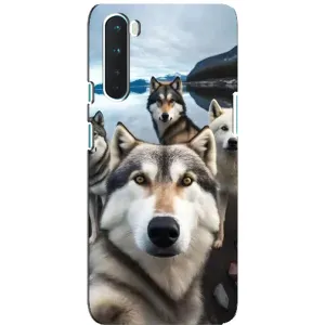 Чохол з Хаскі OnePlus Nord - (AlphaPrint) (Селфі Хаскі)