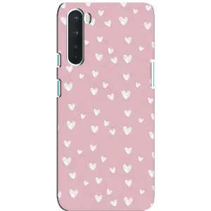 Чохол з розовим принтом для OnePlus Nord (Сердечки на рожевому)