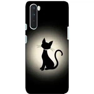 Чехол с принтом для OnePlus Nord (AlphaPrint) Модные коты (Силуэт котика)
