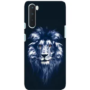 Чохол з картинкою ЛЕВ для OnePlus Nord (VPrint) (Синій Лев)